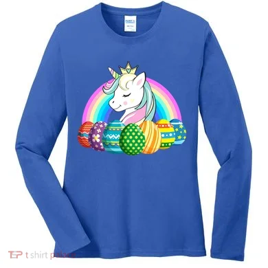 Unicorn Easter Eggs Women's Long Sleeve Shirt