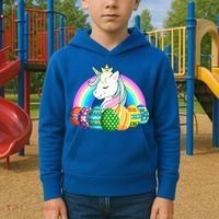 Unicorn Easter Eggs Kids Hoodie thumb 2