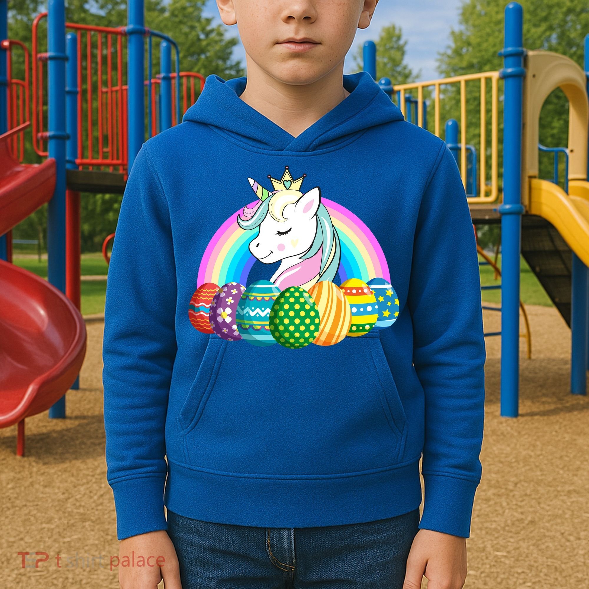 Unicorn Easter Eggs Kids Hoodie