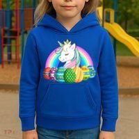 Unicorn Easter Eggs Kids Hoodie thumb 3