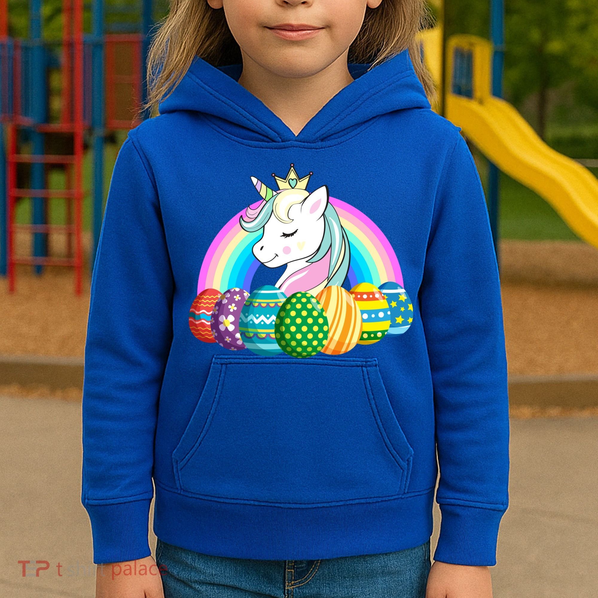 Unicorn Easter Eggs Kids Hoodie
