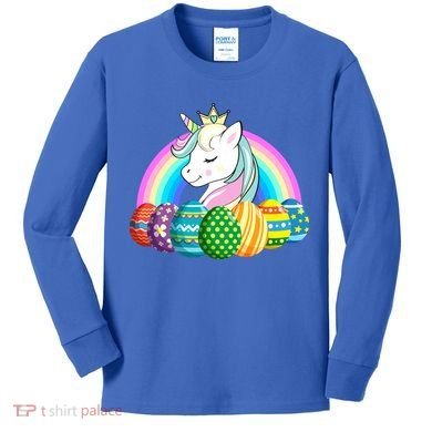 Unicorn Easter Eggs Kids Long Sleeve Shirt