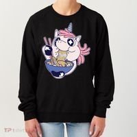 Unicorn Eating Ramen Noodles Women's Sweatshirt thumb 0