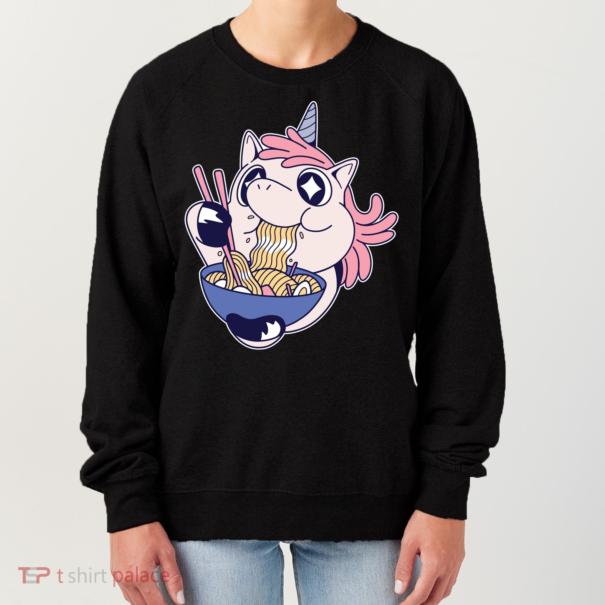Unicorn Eating Ramen Noodles Women's Sweatshirt