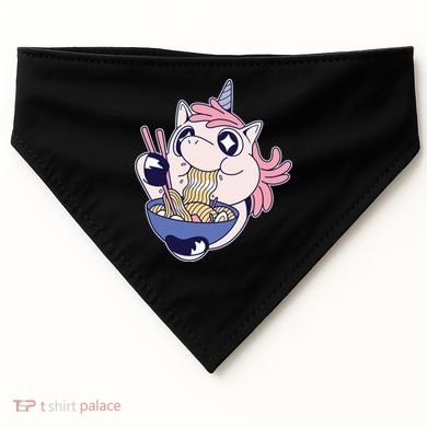Unicorn Eating Ramen Noodles USA-Made Doggie Bandana