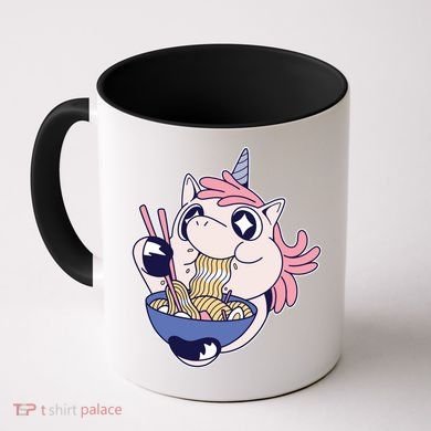 Unicorn Eating Ramen Noodles Coffee Mug