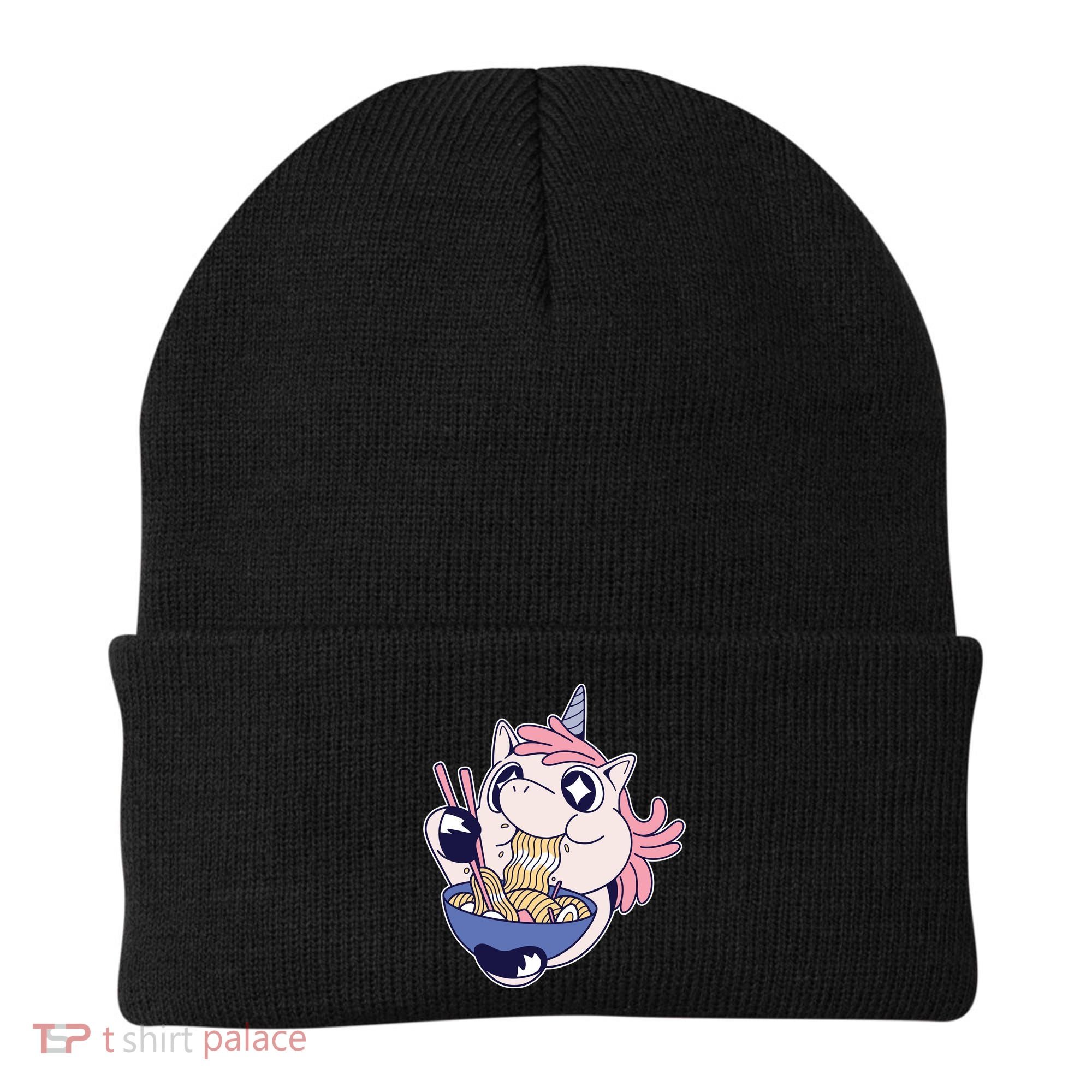 Unicorn Eating Ramen Noodles Beanie