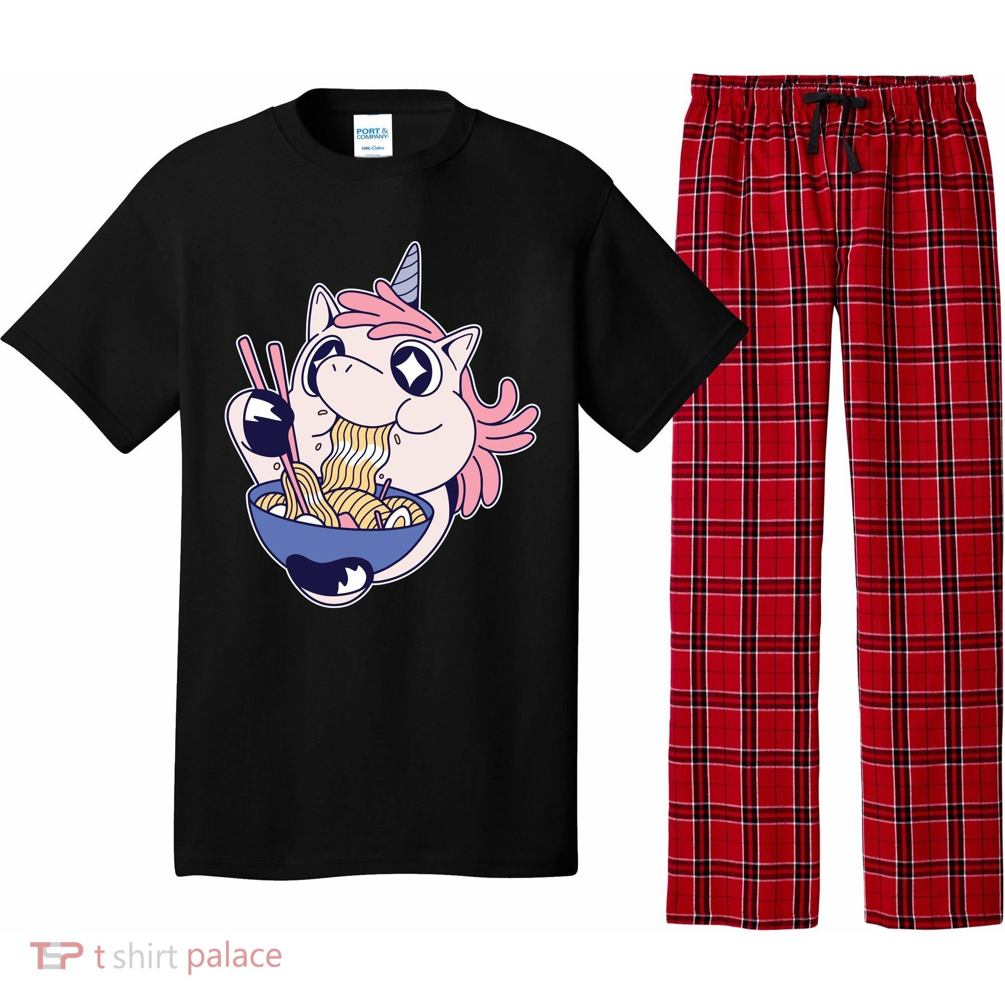 Unicorn Eating Ramen Noodles Pajama Set