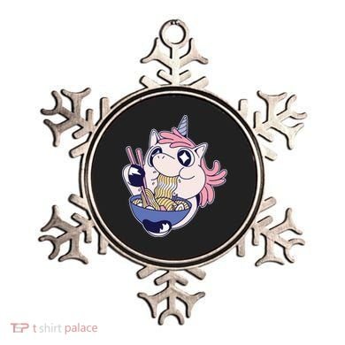 Unicorn Eating Ramen Noodles Ornament