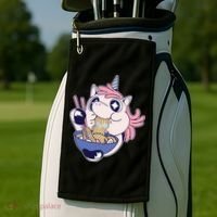 Unicorn Eating Ramen Noodles Golf Towel thumb 2