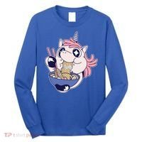 Unicorn Eating Ramen Noodles Long Sleeve Shirt thumb 0