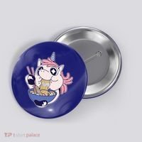 Unicorn Eating Ramen Noodles Button thumb 0