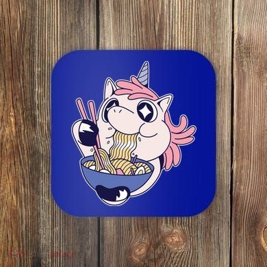 Unicorn Eating Ramen Noodles Coaster