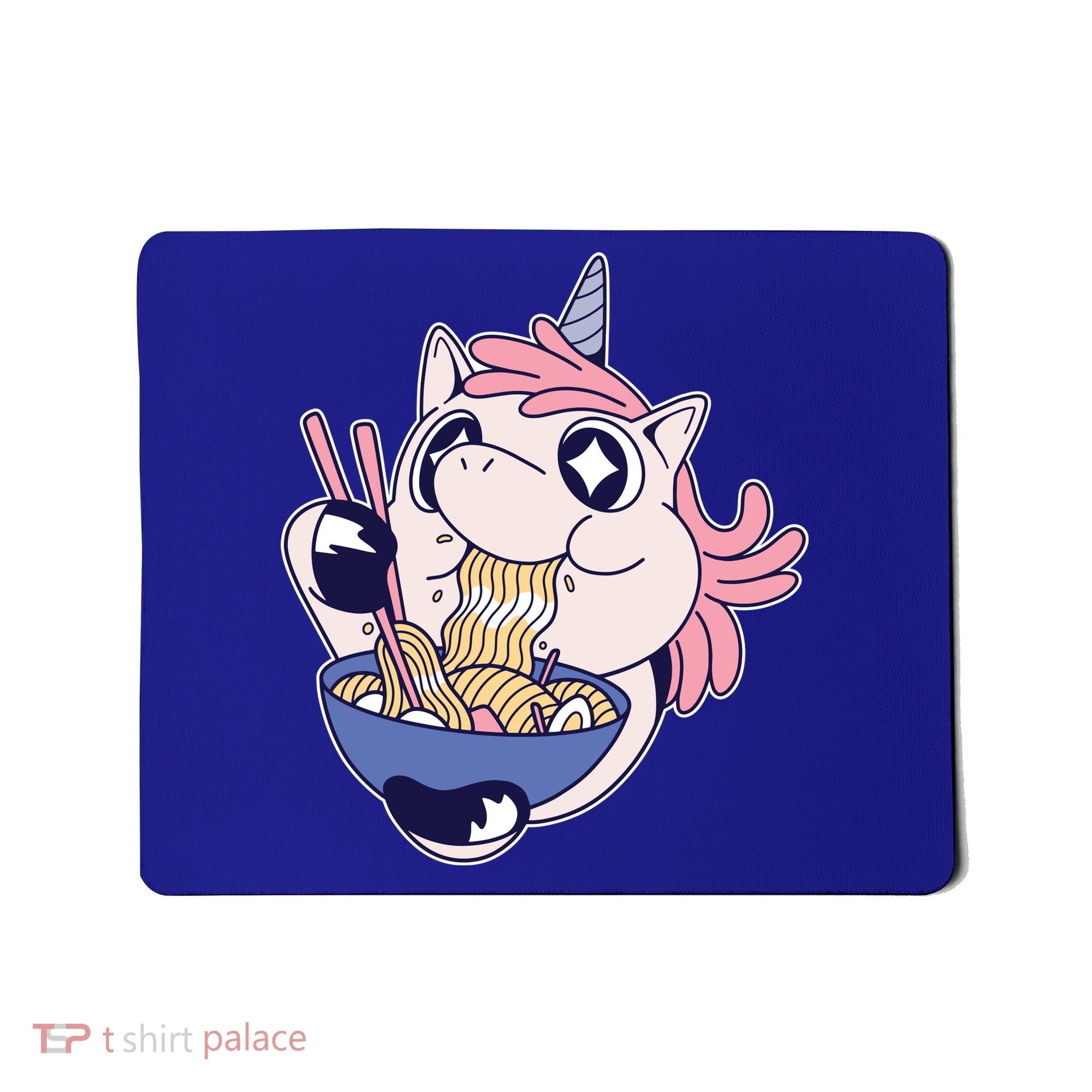Unicorn Eating Ramen Noodles Mousepad