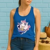 Unicorn Eating Ramen Noodles Women's Tank Top thumb 2