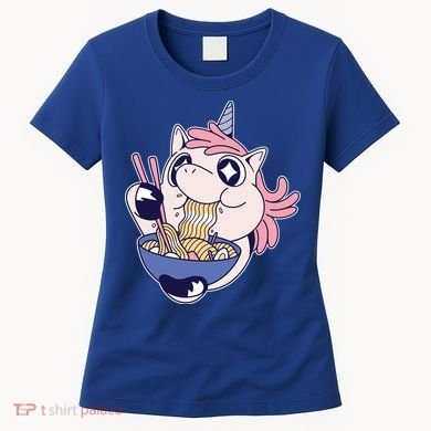 Unicorn Eating Ramen Noodles Women's T-Shirt