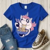Unicorn Eating Ramen Noodles Women's T-Shirt thumb 3