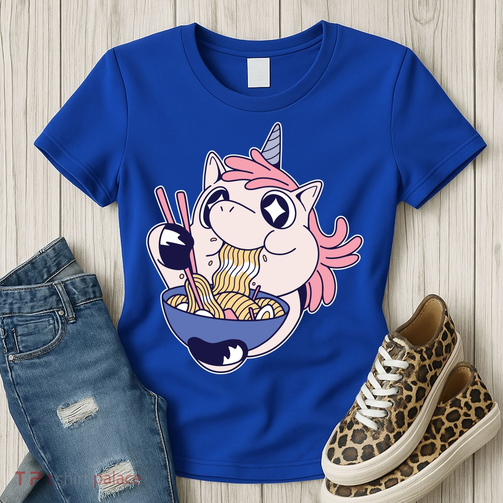 Unicorn Eating Ramen Noodles Women's T-Shirt