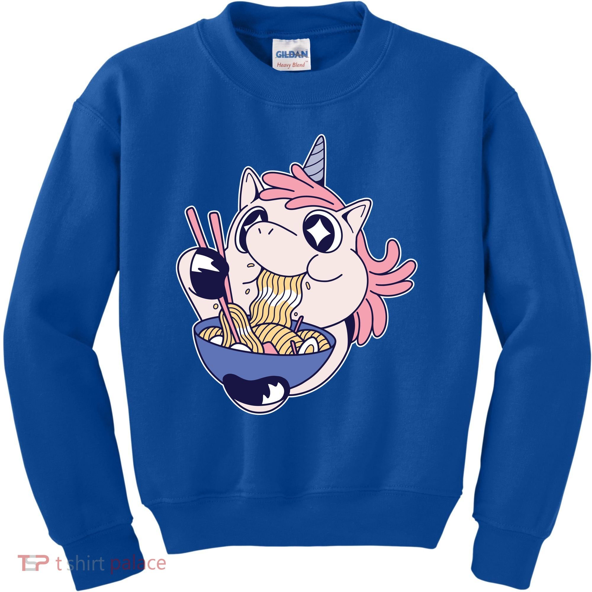 Unicorn Eating Ramen Noodles Kids Sweatshirt