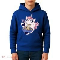 Unicorn Eating Ramen Noodles Kids Hoodie thumb 4