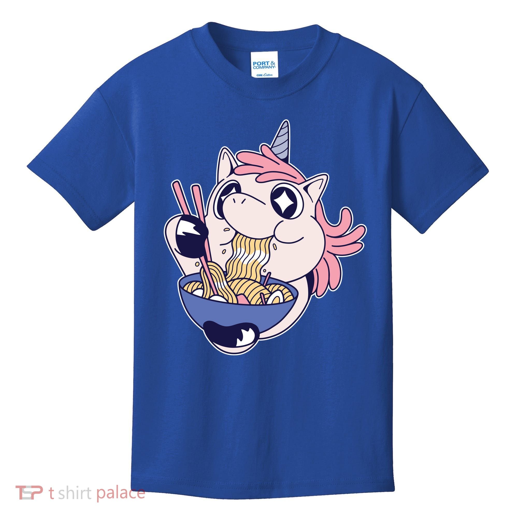 Unicorn Eating Ramen Noodles Kids T-Shirt