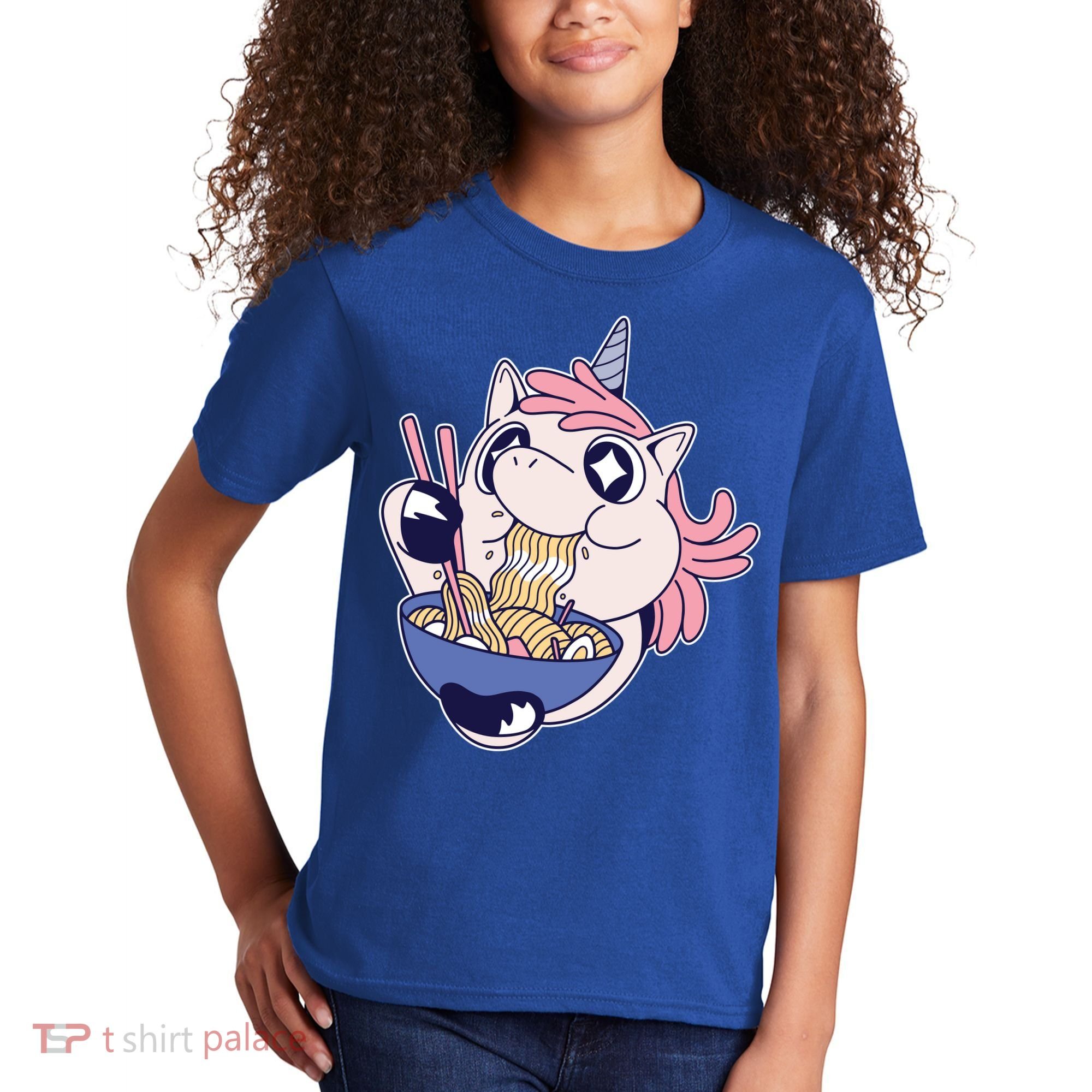 Unicorn Eating Ramen Noodles Kids T-Shirt