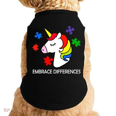 Unicorn Embrace The Differences Autism Doggie Tank