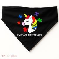 Unicorn Embrace The Differences Autism USA-Made Doggie Bandana thumb 0