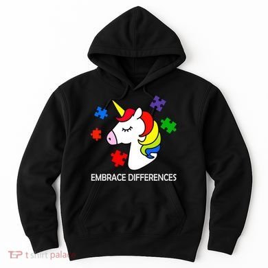 Unicorn Embrace The Differences Autism Hoodie