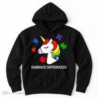 Unicorn Embrace The Differences Autism Hoodie thumb 0