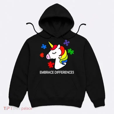 Unicorn Embrace The Differences Autism Hoodie