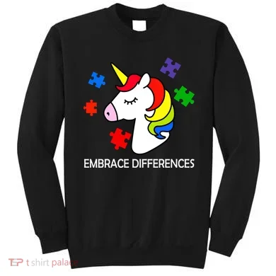 Unicorn Embrace The Differences Autism Sweatshirt