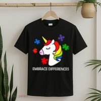 Unicorn Embrace The Differences Autism T-Shirt thumb 2
