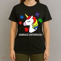 Unicorn Embrace The Differences Autism T-Shirt thumb 4