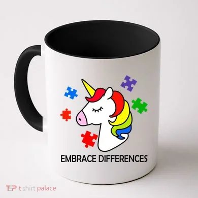 Unicorn Embrace The Differences Autism Coffee Mug