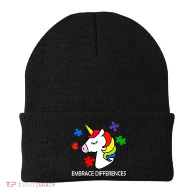 Unicorn Embrace The Differences Autism Beanie