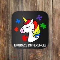 Unicorn Embrace The Differences Autism Coaster thumb 0