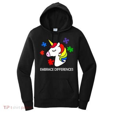 Unicorn Embrace The Differences Autism Women's Hoodie