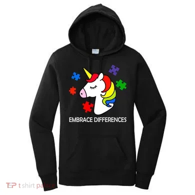 Unicorn Embrace The Differences Autism Women's Hoodie