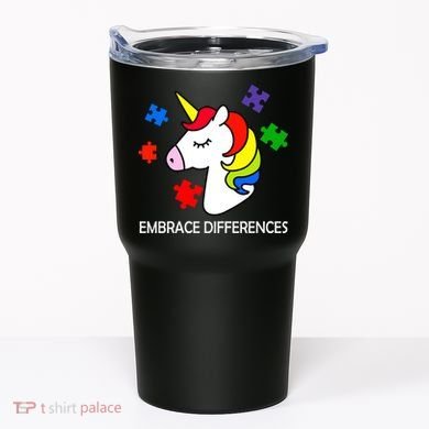 Unicorn Embrace The Differences Autism Tumbler