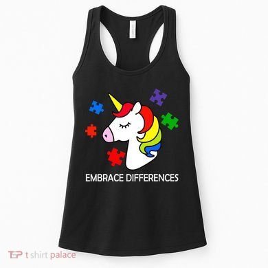 Unicorn Embrace The Differences Autism Women's Tank Top
