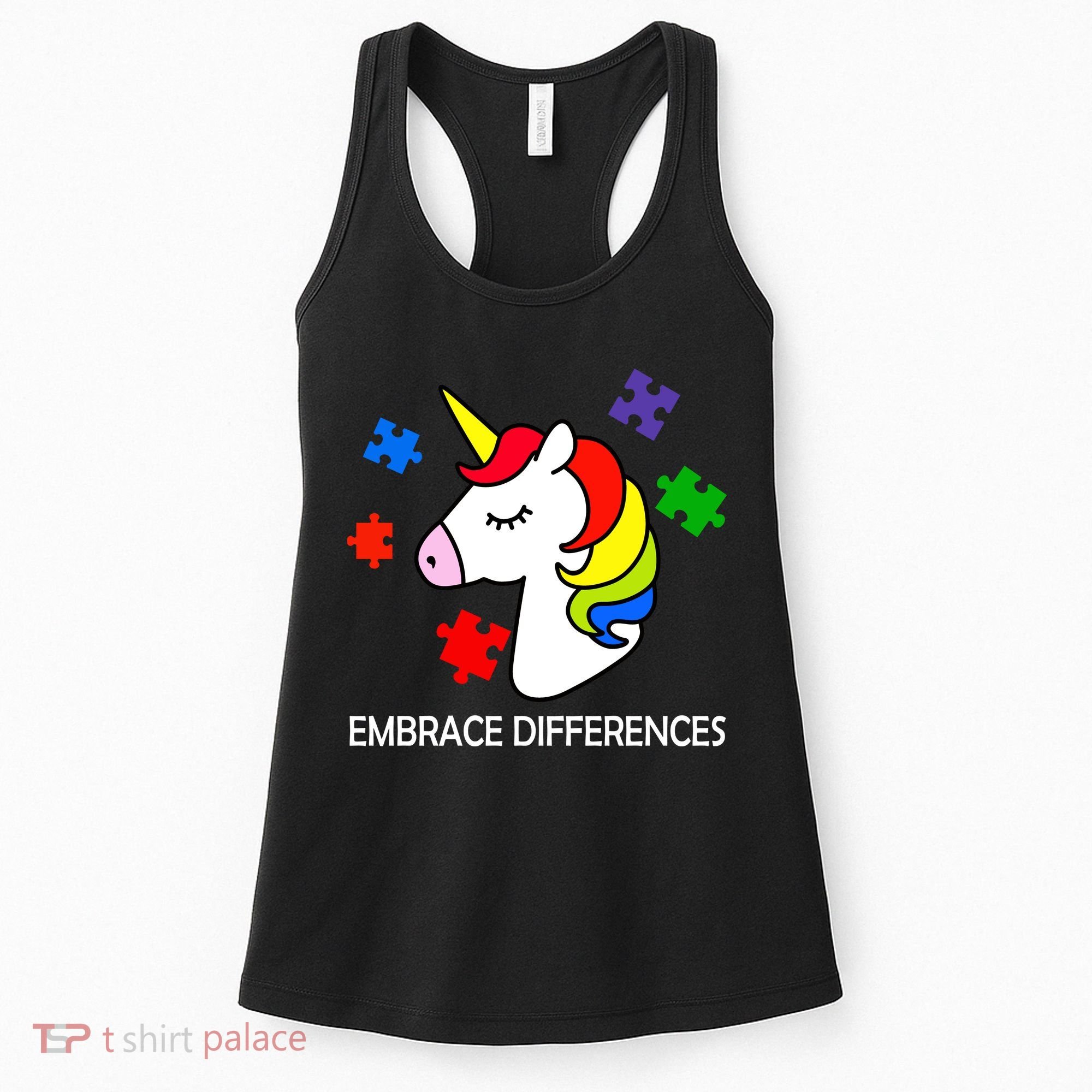 Unicorn Embrace The Differences Autism Women's Tank Top