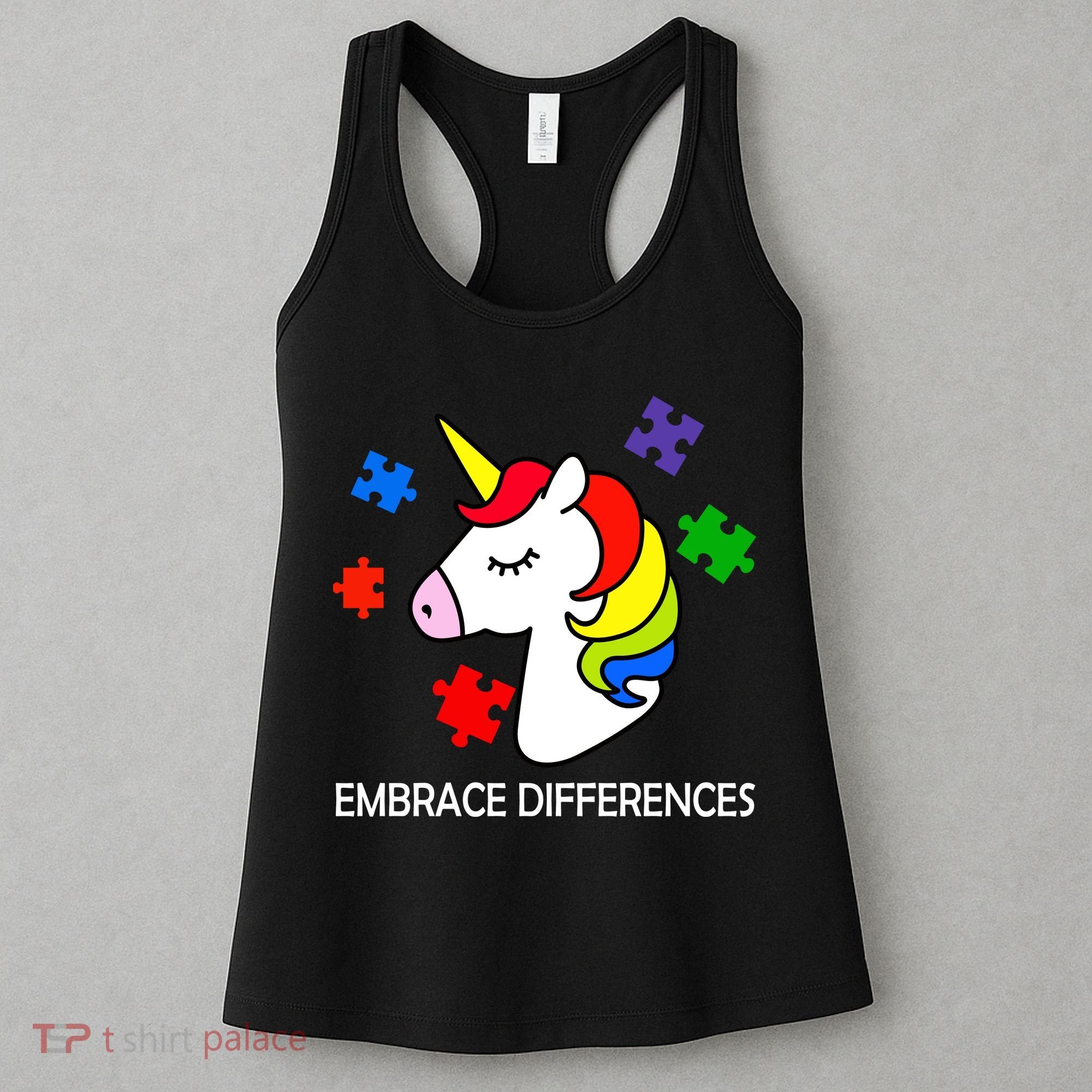Unicorn Embrace The Differences Autism Women's Tank Top