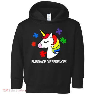 Unicorn Embrace The Differences Autism Toddler Hoodie