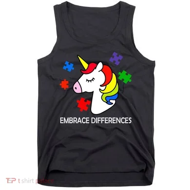 Unicorn Embrace The Differences Autism Tank Top