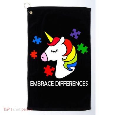 Unicorn Embrace The Differences Autism Golf Towel