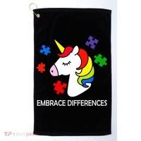 Unicorn Embrace The Differences Autism Golf Towel thumb 0