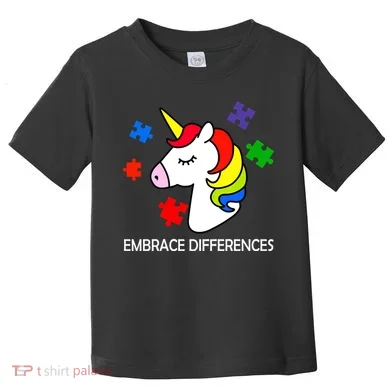 Unicorn Embrace The Differences Autism Toddler T-Shirt