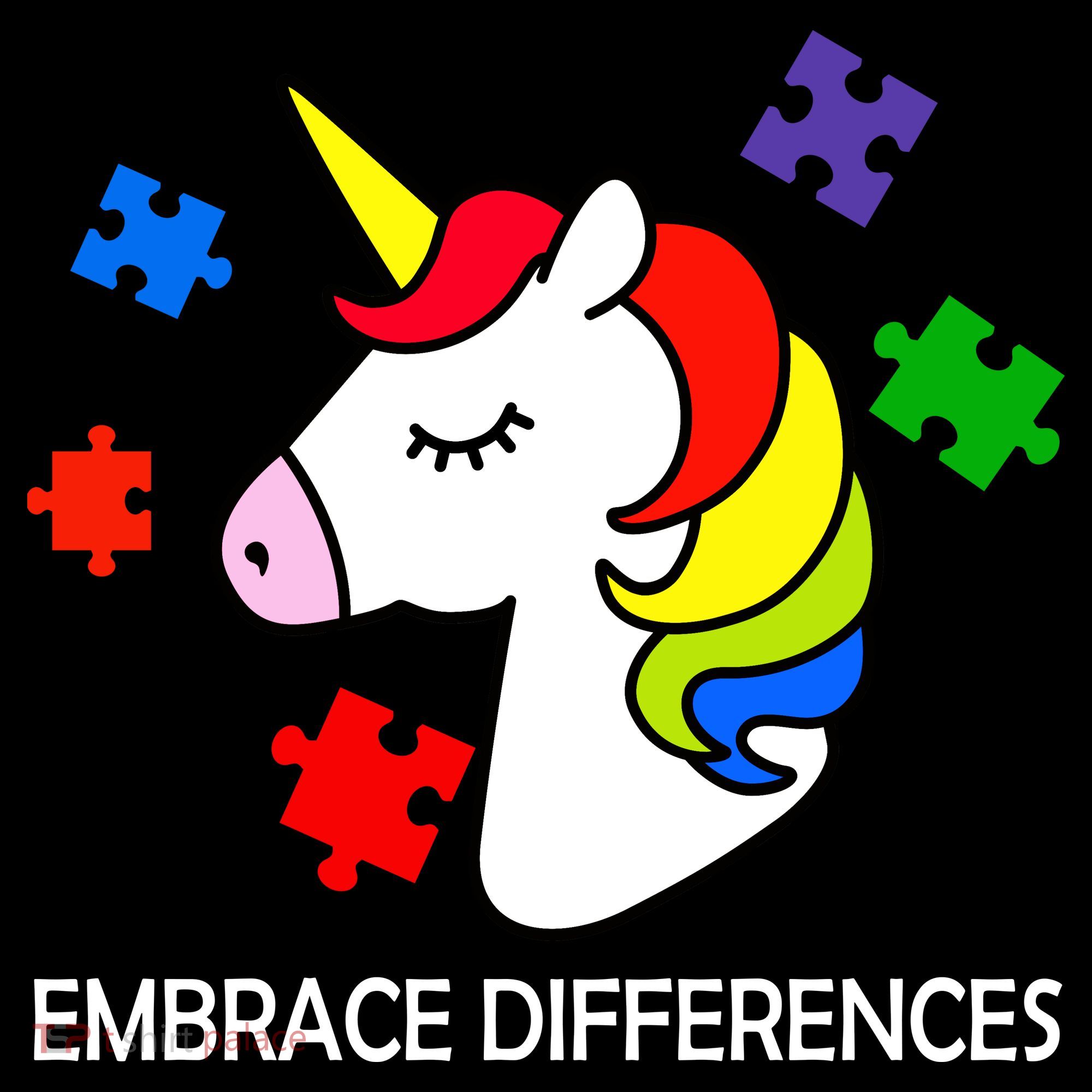 Unicorn Embrace The Differences Autism Kids Hoodie