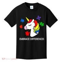 Unicorn Embrace The Differences Autism Kids T-Shirt thumb 0